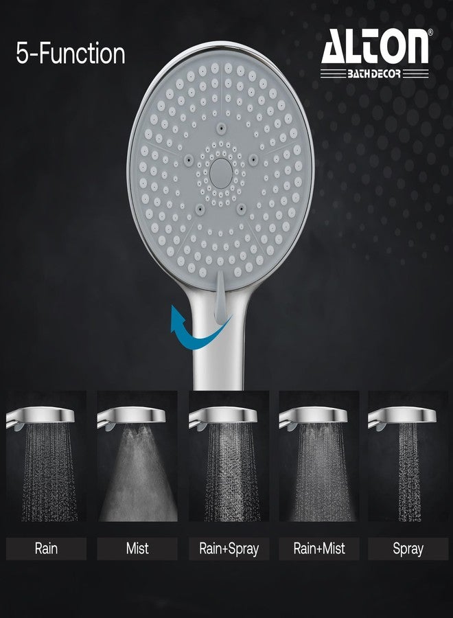 ALTON SHR20765 ABS 5-Function Hand Shower with 1.5 Meter Flexible Tube and Wall Hook, Chrome Finish - Image 2