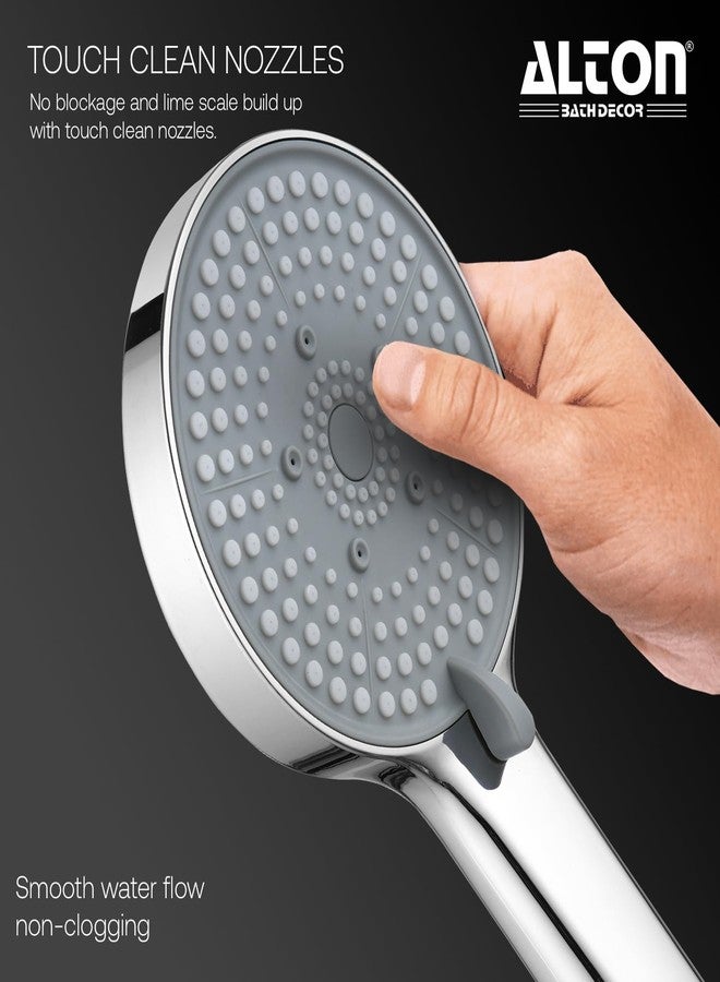 ALTON SHR20765 ABS 5-Function Hand Shower with 1.5 Meter Flexible Tube and Wall Hook, Chrome Finish - Image 3