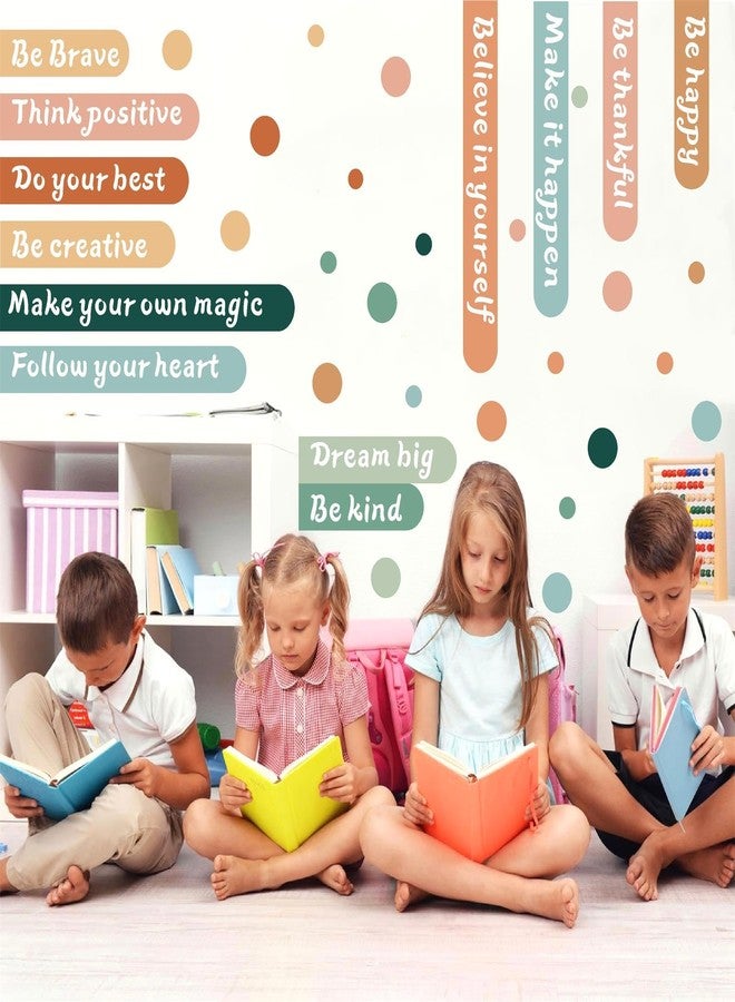 HATARU Colorful Inspirational Wall Sticker Decor Motivational Quotes Wall Stickers Positive Saying Sticker Decal for Classroom Removable Polka Dot Wall Art Decal for Nursery Kids Bedroom Preschool Home Decor - Image 5