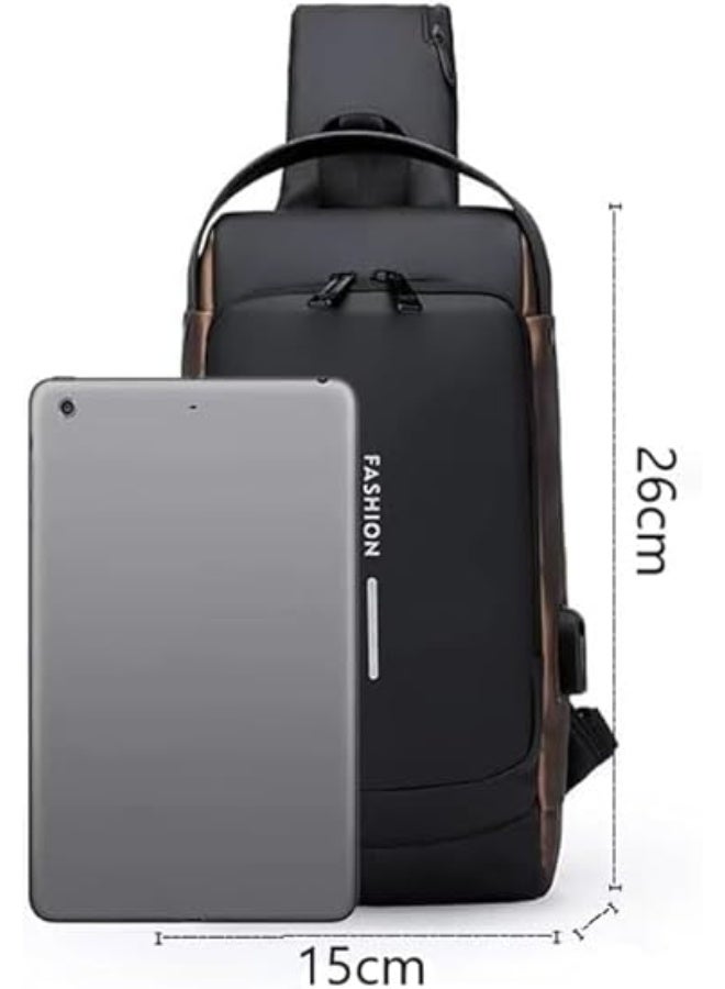 Anti-Theft Sling Bag, USB Charging Port, Password Lock, Multi-pocket Design, Shoulder Bag, Cross Body Bag, Handbag - Image 2
