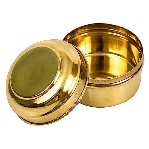 Spillbox Tradition Pure Brass Container | Mandir Roli Box | Dry Fruit Box | Diwali Gift (Small, 1) - Image 3