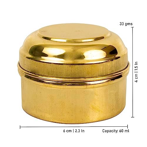Spillbox Tradition Pure Brass Container | Mandir Roli Box | Dry Fruit Box | Diwali Gift (Small, 1) - Image 2