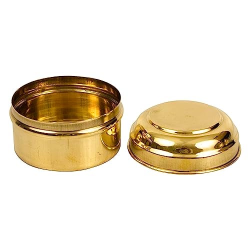 Spillbox Tradition Pure Brass Container | Mandir Roli Box | Dry Fruit Box | Diwali Gift (Small, 1) - Image 5