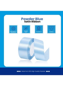 MARKQ Powder Blue Satin Ribbon 38mm x 25yd Fabric Polyester Ribbon for Gift Wrapping Party Favors Wedding Decorations Bow Making Bouquets Sewing Projects & Craft Supplies  - Image 5