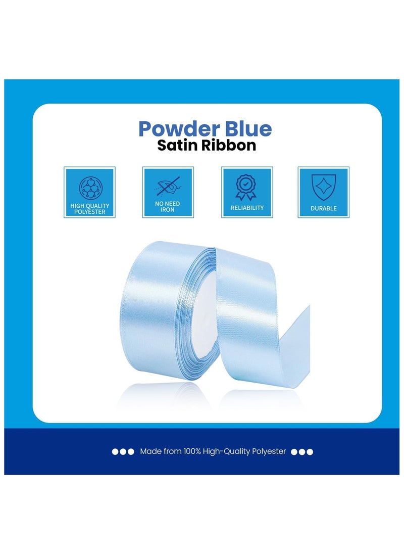 MARKQ Powder Blue Satin Ribbon 38mm x 25yd Fabric Polyester Ribbon for Gift Wrapping Party Favors Wedding Decorations Bow Making Bouquets Sewing Projects & Craft Supplies  - Image 3