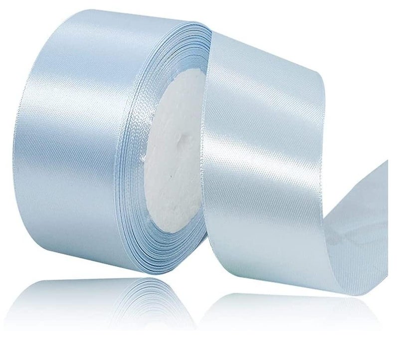 MARKQ شريط ساتان أزرق مسحوق 38 مم × 25 ياردة شريط بوليستر من القماش لتغليف الهدايا وحفلات الزفاف وديكورات الزفاف وصنع باقات ومشاريع الخياطة واللوازم الحرفية - Image 1