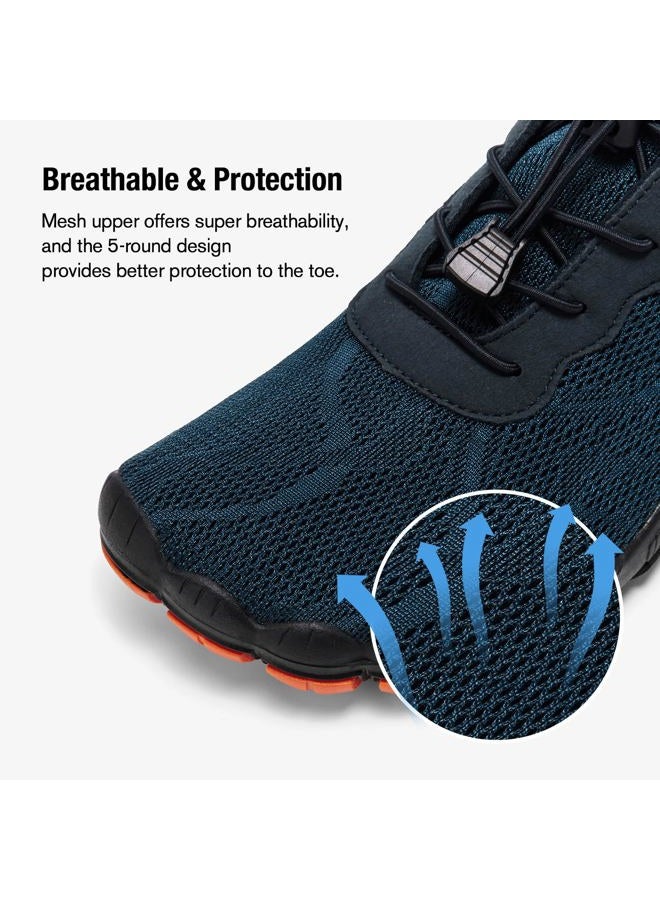 HIITAVE Men Barefoot Water Shoes Beach Aqua Socks Quick Dry for Outdoor Sport Hiking Swiming Surfing, Navy, 9 - Image 3