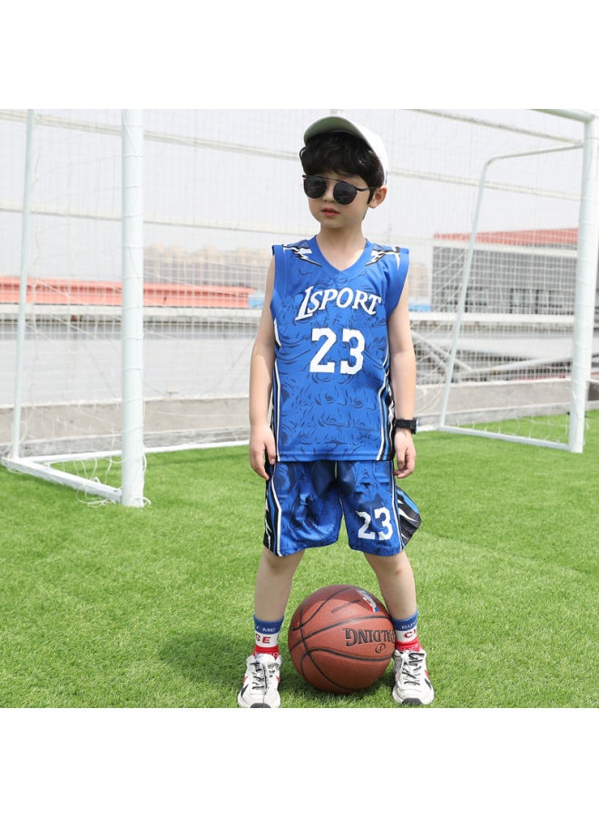 Basketball Uniform Set For Older Children, Summer Boys' And Girls' Sports Uniforms, Training Sportswear, Breathable And Quick-drying Basketball Jersey, Trendy Style