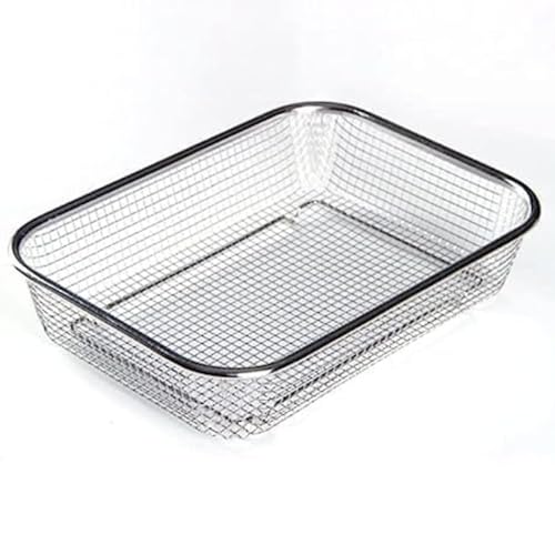 Shreeshann Sink Colander Strainer Rectangular Drain Basket Stainless Steel Basket for Fruit Vegetable Washing (30 * 20 * 6 CM), Transparent - Image 1
