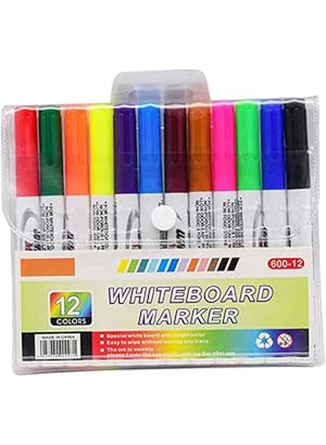 12 Pack Magnetic Dry Erase Markers Washable for Whiteboard Classroom Office Home - Image 1
