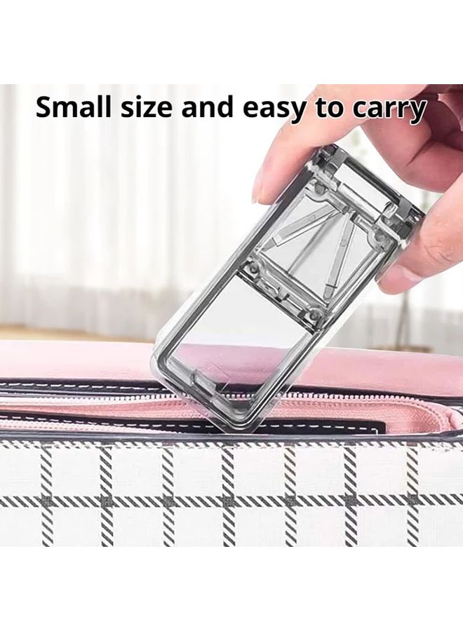 Gray Adjustable Pill Cutter With Precision Blades Storage Compartment For Vitamins And Medication - Image 5