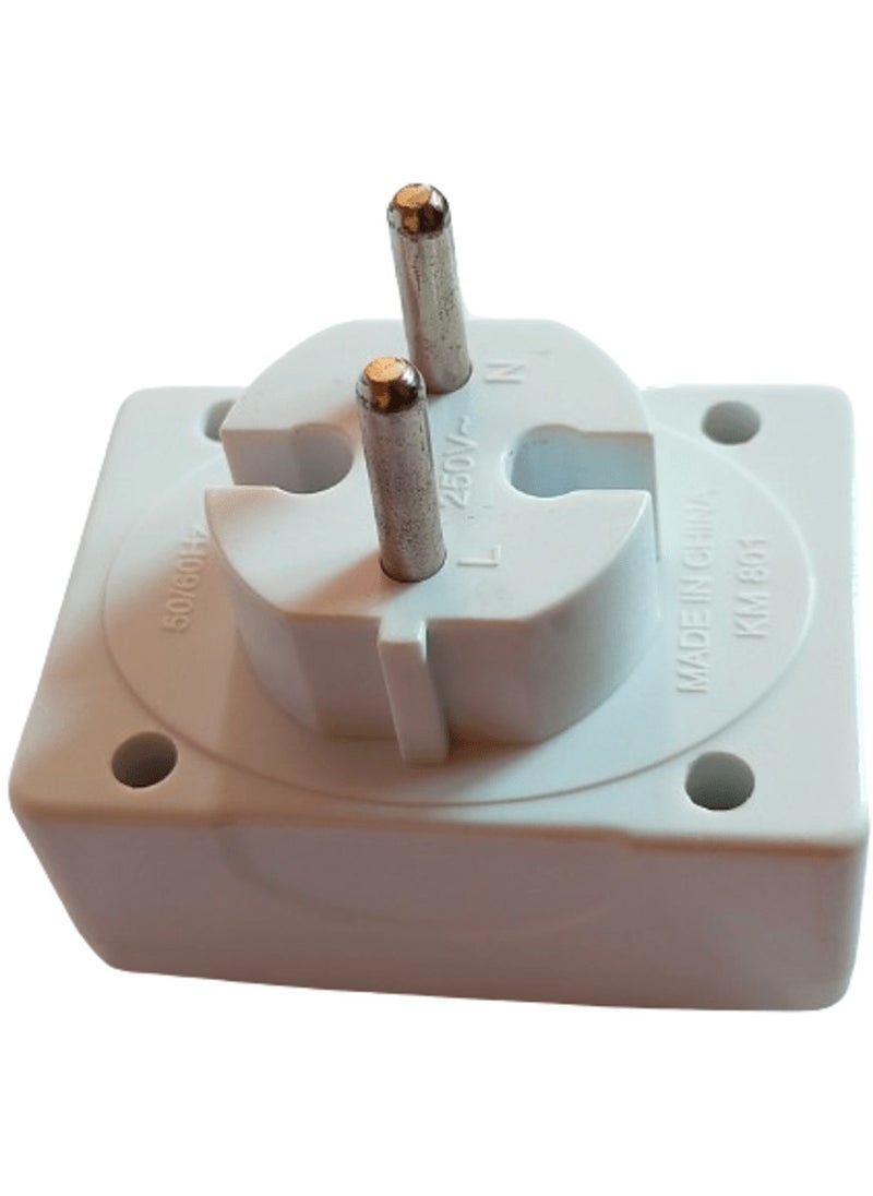 2 Pin Multi Socket converter 2 in 3/2 Plug with light indicator