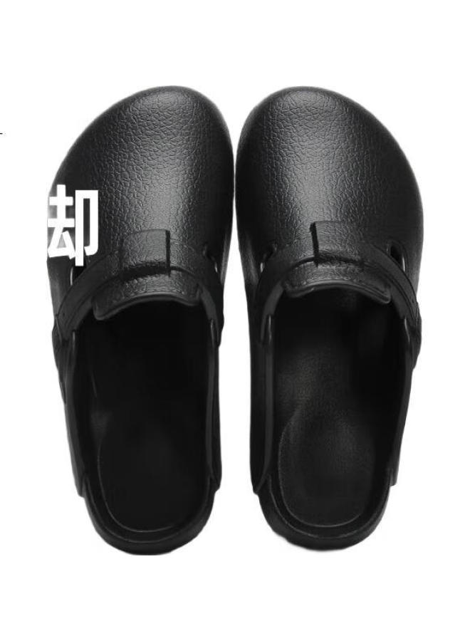 Scarecrow Strawman Buckle Slippers Men'S Thick-Soled Summer Indoor And Outdoor Wear Outdoor Couple Slippers Women Black 46-47 - Image 1