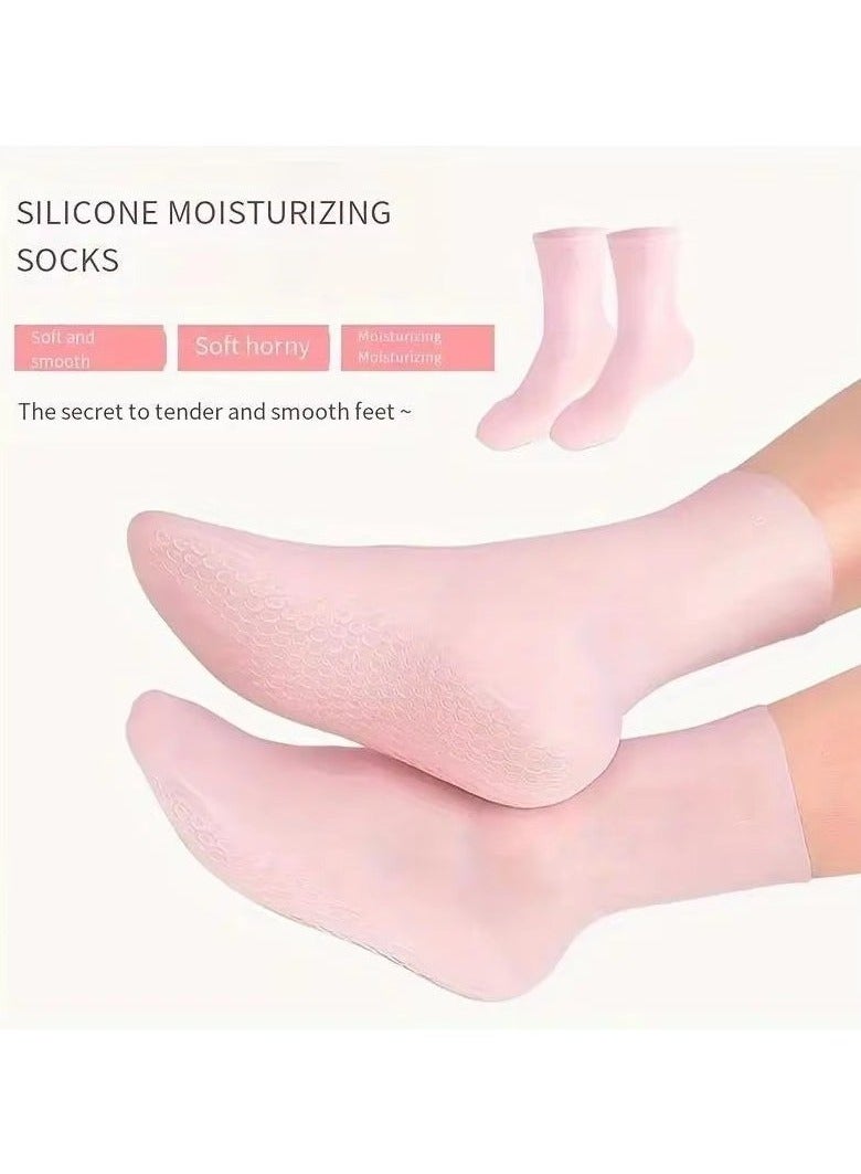 اترجسز 2 أزواج من هلام السيليكا ترطيب القدم الجوارب ، مناسبة لتجفيف وتكسير القدمين ، جوارب العناية بالقدم ، تدليك ترطيب هلام الجوارب ، جوارب القدم أداة - م - Image 3