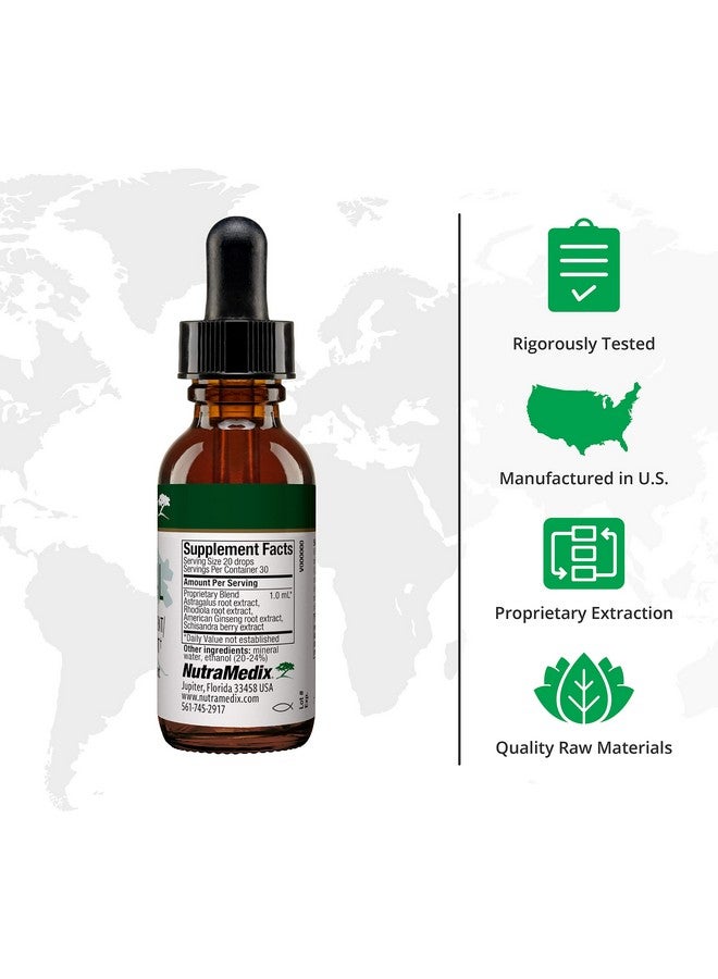 NutraMedix Adrenal Fatigue Supplement - Astragalus, Schisandra, Rhodiola, and Ginseng Extract for Energy Support, Stamina, and Stress - Vegan Adaptogen Blend (1oz / 30ml) - Image 2
