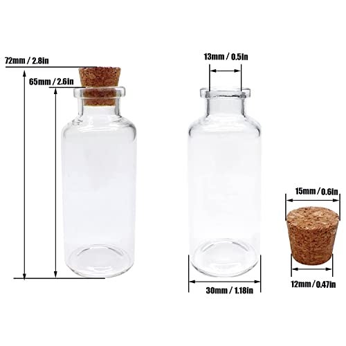 Goiio 50 Pieces 30 ML Glass Bottles with Cork Stoppers Mini Small Glass Bottles, for Wedding Favors, Crafts Home Decorations - Image 2