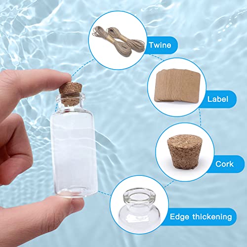 Goiio 50 Pieces 30 ML Glass Bottles with Cork Stoppers Mini Small Glass Bottles, for Wedding Favors, Crafts Home Decorations - Image 3