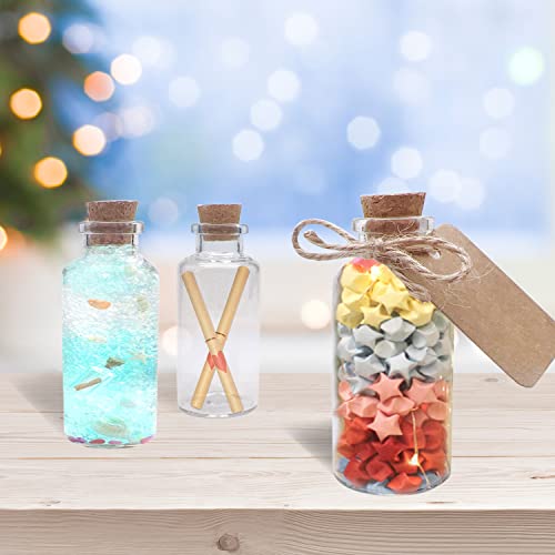 Goiio 50 Pieces 30 ML Glass Bottles with Cork Stoppers Mini Small Glass Bottles, for Wedding Favors, Crafts Home Decorations - Image 4