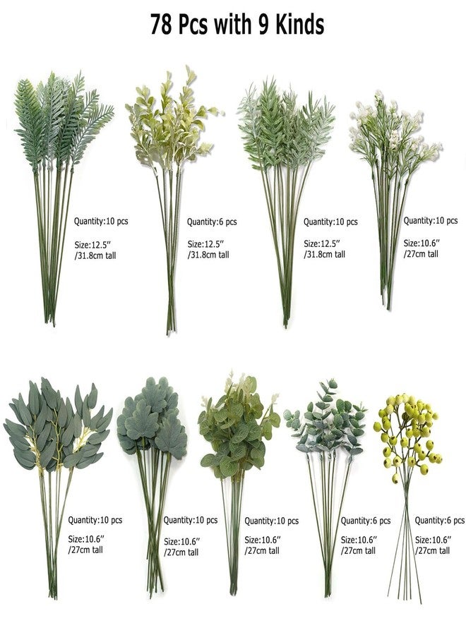 OrgMemory 78Pcs Faux Flowers, Artificial Greenery Stems, Greenery for Centerpieces for DIY Bridal Bouquets Wedding Floral Arrangement Table Centerpieces - Image 2