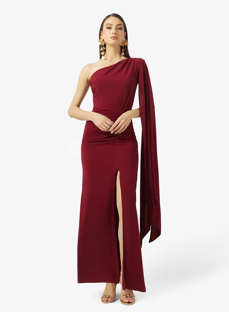 رينيه one shoulder side slit maxi dress