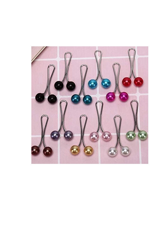 12pcs Muslim Hijab Clip Pins Simulated Pearl Women Girls Scarf Shawl Brooch Clip Hijab Buckles - Image 4