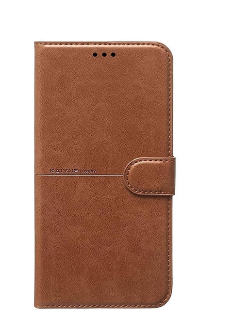 (samsung Galaxy A15) Flip Wallet Leather Case Cover Compatible with Samsung Galaxy A15 (Brown)