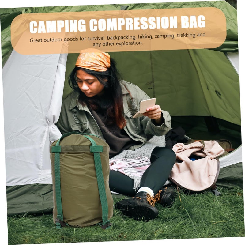 Olive Green Compression Bags for Camping Travel Quilts Stuff Sack Storage - Image 5