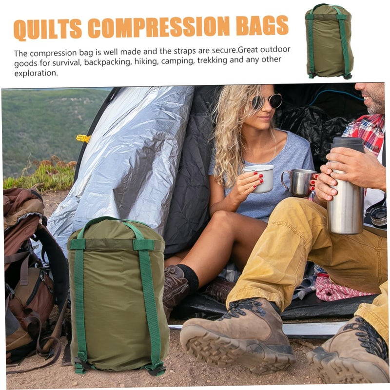 Olive Green Compression Bags for Camping Travel Quilts Stuff Sack Storage - Image 4