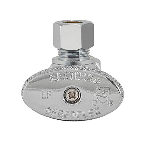 Eastman 3/8 Inch OD x 5/8 Inch OD (1/2 Inch Nom.) Quarter Turn Angle Stop Valve, Brass Plumbing Fitting, Chrome, 10738LF - Image 4