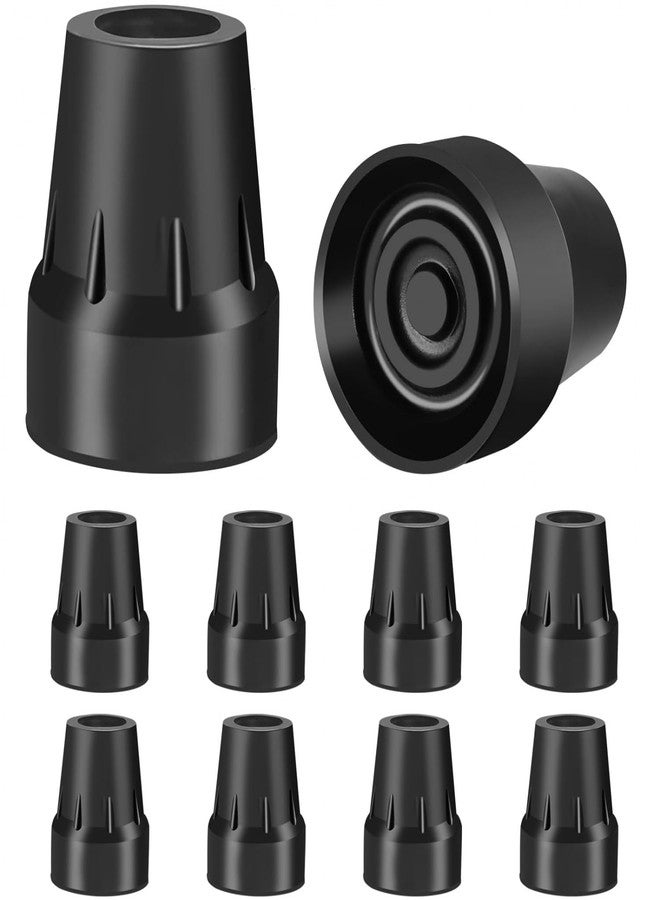 SenseYo 8 Pcs 3/4 Inch Replacement Rubber Cane Tips for Canes Crutch Walking Sticks & Walkers (Black) - Image 1