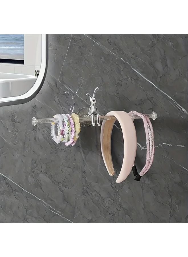 2 Sets White Rabbit Wall Hooks Heavy Duty Plastic Coat Jewelry Key Organizer - Image 3