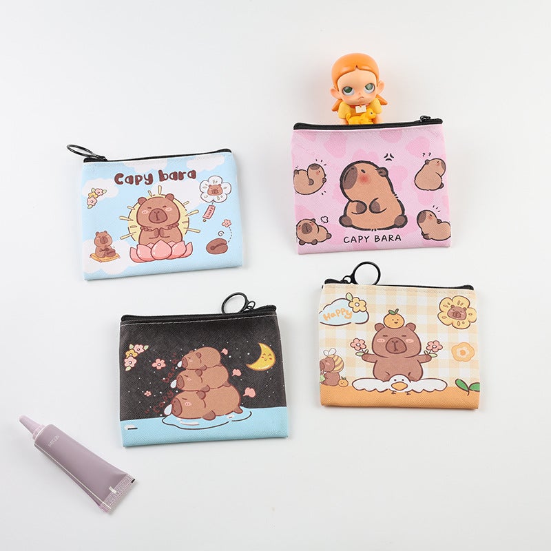 Capybara Coin Purse Mini Bag Ins Style Capybara Water Animal Children'S Capybara Card Holder Pu Small Bag Portable - Image 4