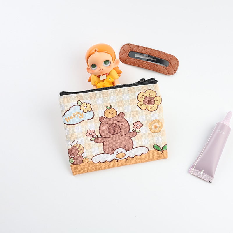Capybara Coin Purse Mini Bag Ins Style Capybara Water Animal Children'S Capybara Card Holder Pu Small Bag Portable - Image 1