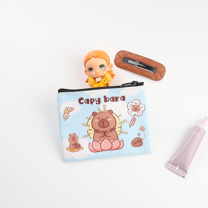 Capybara Coin Purse Mini Bag Ins Style Capybara Water Animal Children'S Capybara Card Holder Pu Small Bag Portable - Image 5