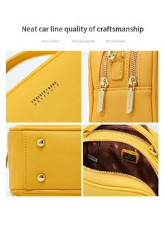PIERRE LOUES Women's Cross-Body Bags Yellow Chain Bag Handbags for Women,Lightweight Crossbody Designer Shoulder Bag Purse,Ladies Fashion Phone Bag，Adjustable Strap PU Leather with Multi Zipper Pockets  - Image 3