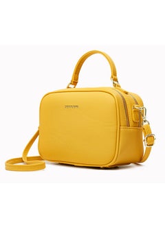 PIERRE LOUES Women's Cross-Body Bags Yellow Chain Bag Handbags for Women,Lightweight Crossbody Designer Shoulder Bag Purse,Ladies Fashion Phone Bag，Adjustable Strap PU Leather with Multi Zipper Pockets  - Image 4