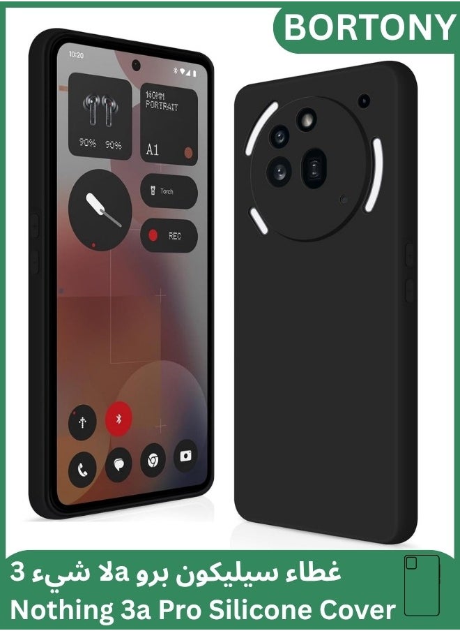 BORTONY Nothing 3a Pro Case Liquid Silicone Case with Camera Protection Soft TPU Anti-Scratch Microfiber Lining Protective Cover for Nothing 3a Pro  - Image 1
