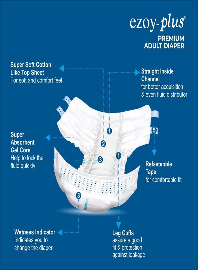Ezoyplus Adult Diaper Tape Style, X-Large (52"-68"), Pack of 1, 0 Counts - XL - Image 5