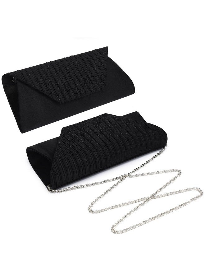 DASEIN Women Evening Bags Wedding Purses Handbags Party Clutches Cocktail Prom Clutch With Glitter Rhinestones (Black) - Image 2