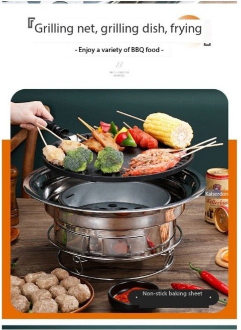 Barbecue grill around the stove for boiling tea, full set of smokeless charcoal stove, grill around the stove, barbecue grill outdoors in the garden Charcoal stove
