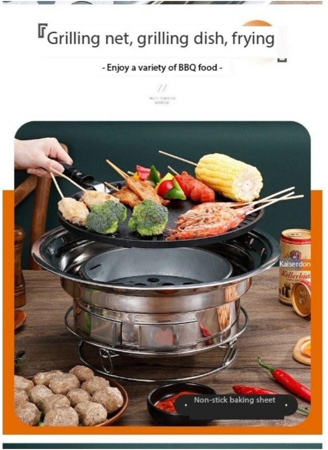 Barbecue grill around the stove for boiling tea, full set of smokeless charcoal stove, grill around the stove, barbecue grill outdoors in the garden Charcoal stove