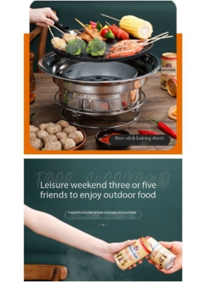 Barbecue grill around the stove for boiling tea, full set of smokeless charcoal stove, grill around the stove, barbecue grill outdoors in the garden Charcoal stove