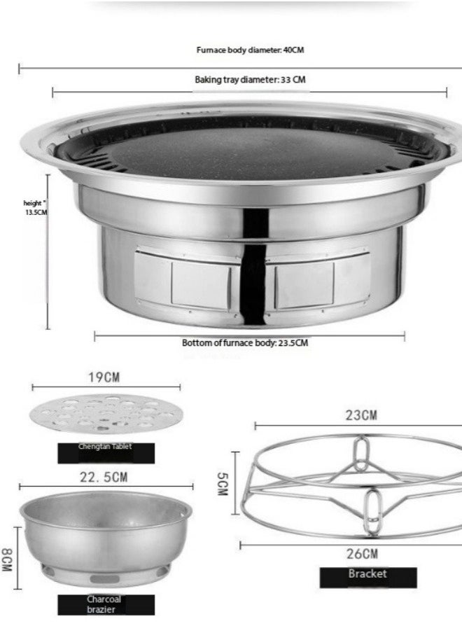 Barbecue grill around the stove for boiling tea, full set of smokeless charcoal stove, grill around the stove, barbecue grill outdoors in the garden Charcoal stove