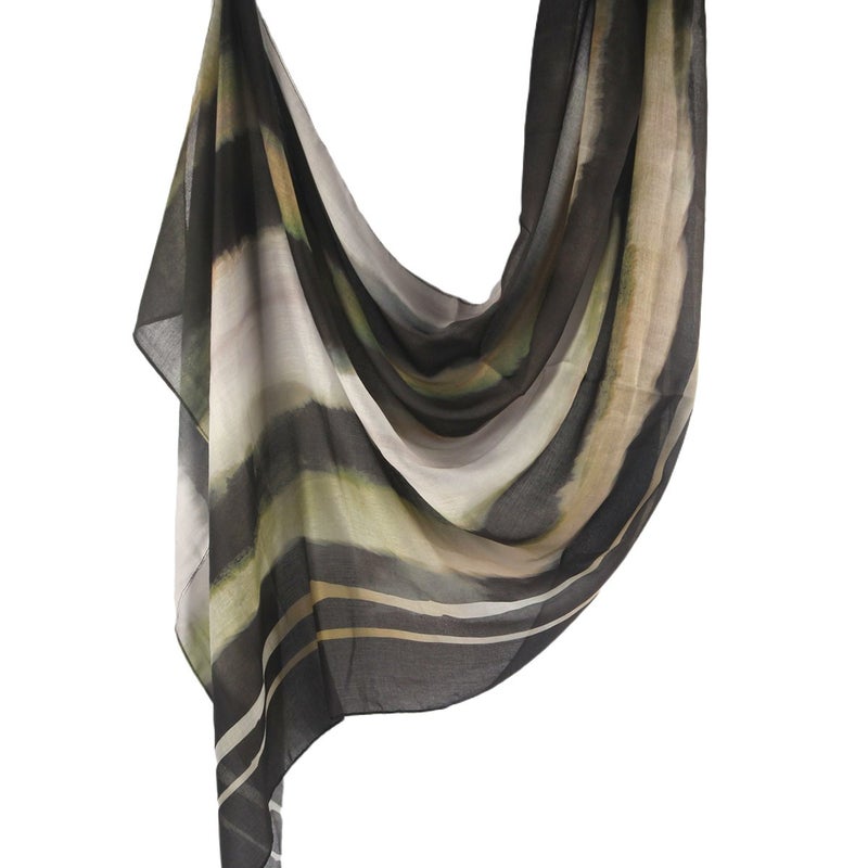 Best-Selling Watercolor Tie-Dye Cotton Scarf - Satin Polyester Long Wrap, Turkish Headscarf