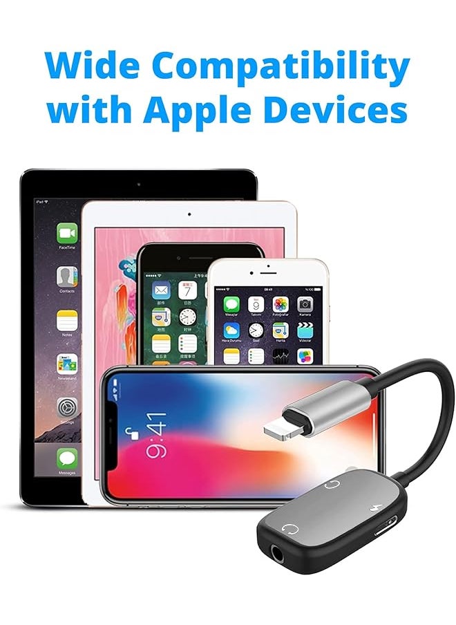 erorex - Dual Headphone Adapter 2 In 1 Audio And Charging Dongle Adapter Aux Cord And Charger Splitter Adapter Compatible With Iphone 14 14 Pro Max 13 Mini 13 12 11 Xr - Image 1