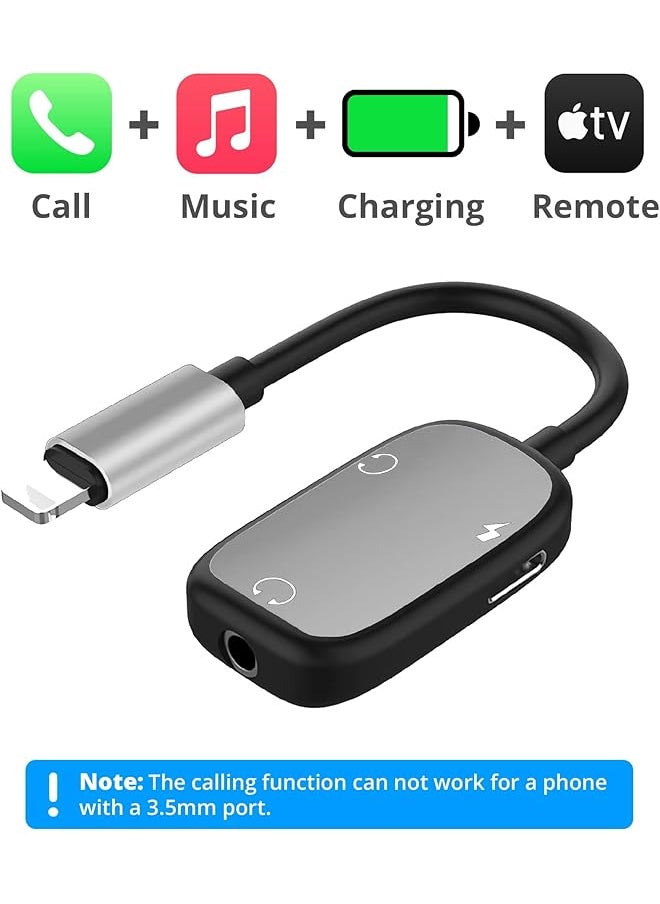erorex - Dual Headphone Adapter 2 In 1 Audio And Charging Dongle Adapter Aux Cord And Charger Splitter Adapter Compatible With Iphone 14 14 Pro Max 13 Mini 13 12 11 Xr - Image 1