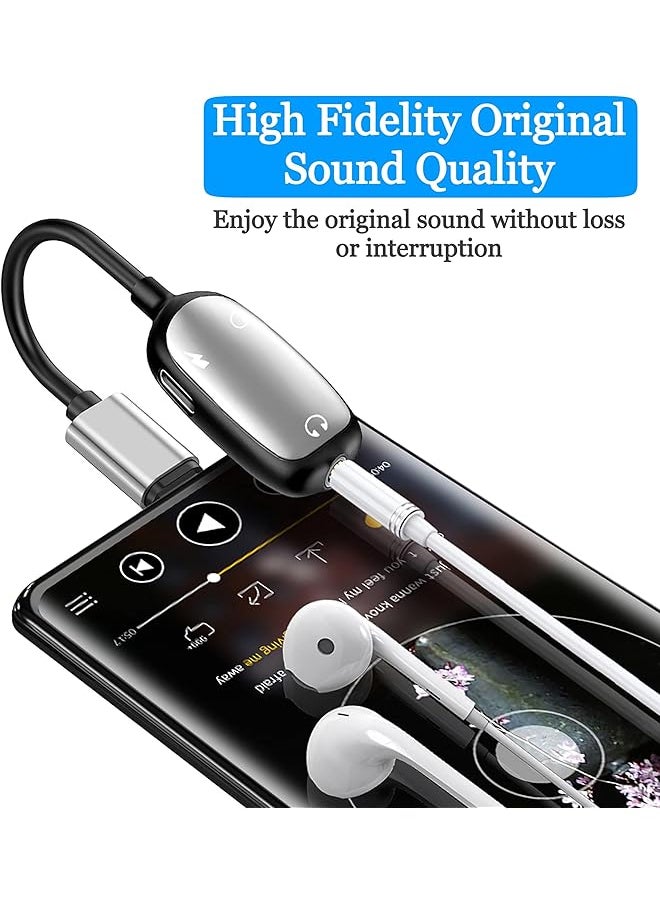 erorex - Dual Headphone Adapter 2 In 1 Audio And Charging Dongle Adapter Aux Cord And Charger Splitter Adapter Compatible With Iphone 14 14 Pro Max 13 Mini 13 12 11 Xr - Image 1