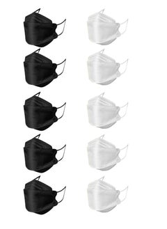 Pack Of 100 Disposаble KF94 Face Mask For Adults Single Pack White And Black