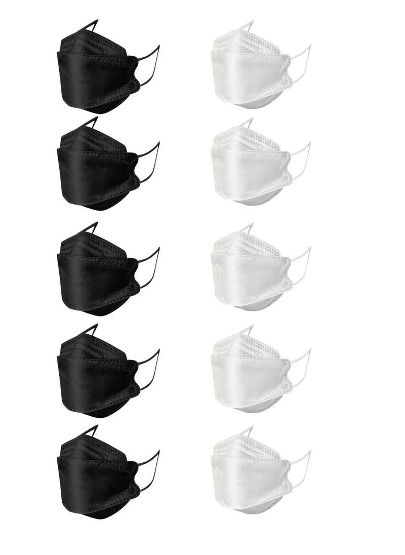 MedOne - Pack Of 100 Disposаble KF94 Face Mask For Adults Single Pack White And Black - Image 1