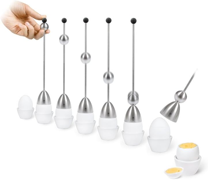 TAKE 2 Germany The Original Clack Egg Opener - German Engineered Stainless Steel Egg Topper - Premium Quality Egg Accessories (Wooden Top) - Image 1